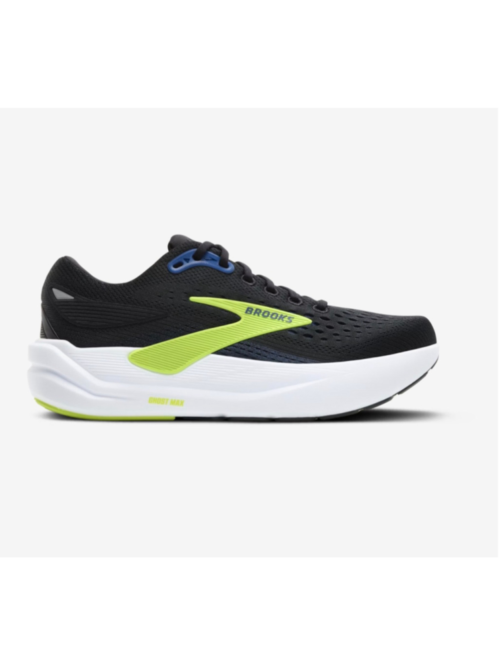 Brooks Ghost Max 3 Mens 12 D Black Navy Acid Lime Running Walking Shoes NIB